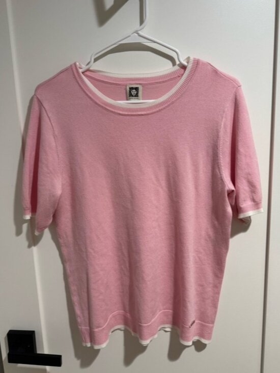 Tops - Light Pink Short-Sleeve Knit Top